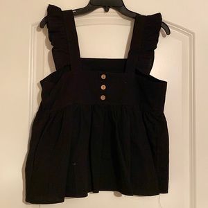 NWOT, black babydoll top, medium